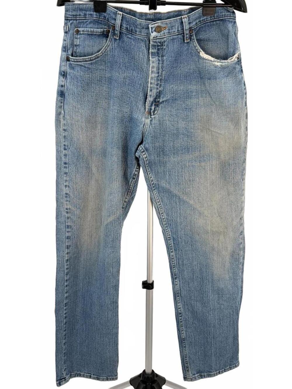 Wrangler Jeans 36x32 Blue Relaxed Fit Faded Workwear